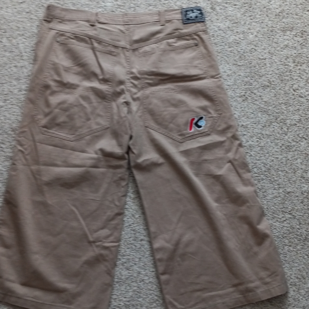 Kikwear cotton pants tan 38×30 baggy 38 total length and 25 inseam